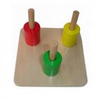 Montessori Farebné krúžky na 3 na stojančekoch