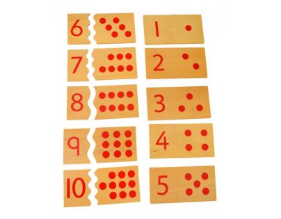Montessori Puzzle Čísla a bodky 15 dielikov