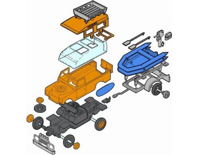 Monti System 63 Land Rover vlek s člnom