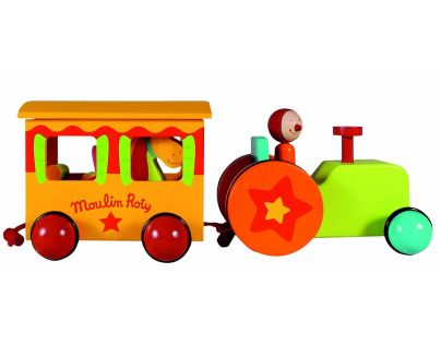 Moulin Roty Drevený traktor s dráčikom