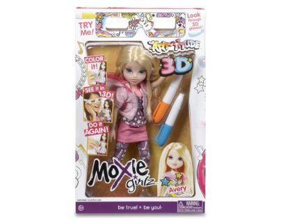 Moxie Girlz Panenka Art-titude + 3D brýle - Blond