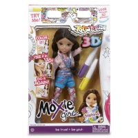 Moxie Girlz Panenka Art-titude + 3D brýle - Černovlasá s copy 2