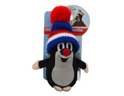 MÚ Brno Krtko Plyšák hovoriaci v kulichu s brmbolcom trikolórou 20 cm