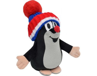 MÚ Brno Krtko Plyšák hovoriaci v kulichu s brmbolcom trikolórou 20 cm