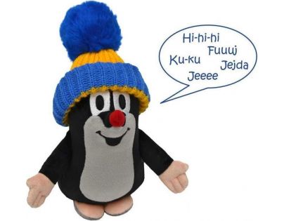 MÚ Brno Krtko Plyšák hovoriaci v modrožltom kulichu 20 cm