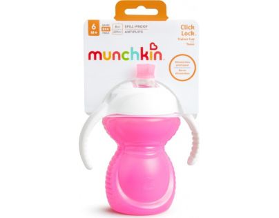 Munchkin Click Lock hrnček s uškami a náustkom 237 ml ružový