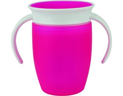 Munchkin Juniorský netečúci hrnček otočný s uškami 207 ml ružový