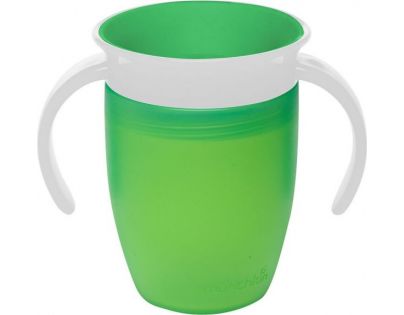 Munchkin Juniorský netečúci hrnček otočný s uškami 207 ml zelený
