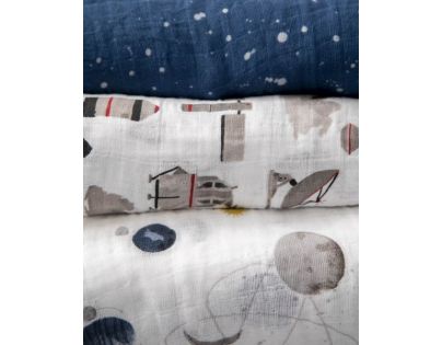 Mušelínová zavinovacia plienka 120x120cm 3ks Ground Control