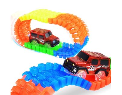 Mustar Dráha svietiace v tme s autíčkom s LED svetlom 165 dielikov - Poškodený obal