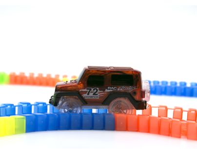 Mustar Dráha svietiace v tme s autíčkom s LED svetlom 165 dielikov - Poškodený obal