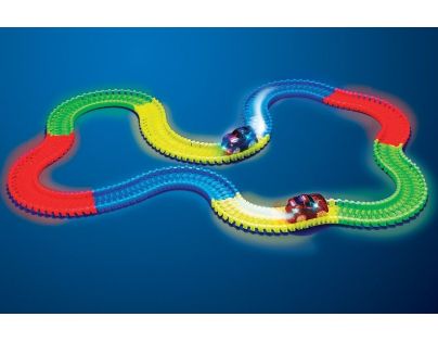 Mustar Dráha svietiace v tme s autíčkom s LED svetlom 165 dielikov - Poškodený obal