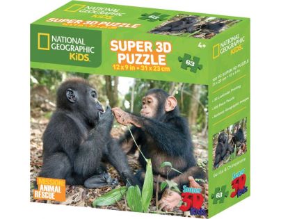 Prime 3D National Geographic Kids Opice 63 dílků