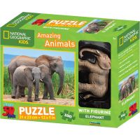 National Geographic Kids 3D Puzzle Slon 100 dílků figurka National Geographic Kids 3D Puzzle Slon 100 dílků figurka
