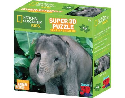 Prime 3D National Geographic Kids 3D Slon 48 dílků