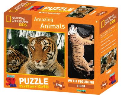National Geographic Kids 3D Puzzle Tiger 100 dielikov figúrka