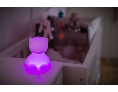 Nattou Svetielko nočné silikónové so senzorom plaču Lapidou mačička