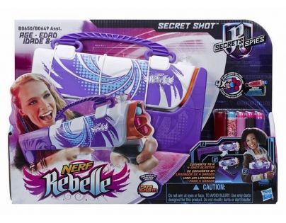 Nerf Rebelle Špionská pistole ukrytá v kabelce - Fialová