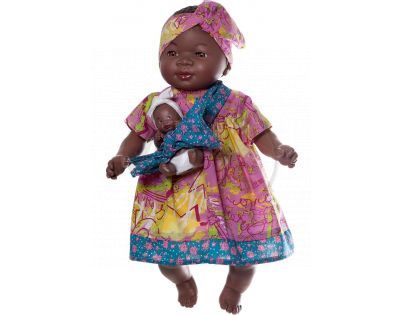 Nines Maha Con Bebe 45 cm - Růžové se vzorem