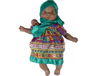Nines Maha Con Bebe 45 cm - Zelené se vzorem