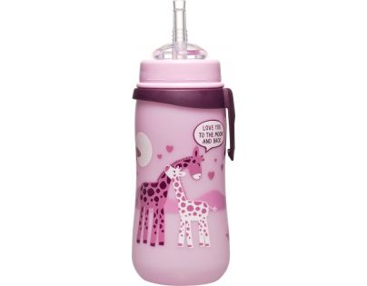 Nip Straw cup fľaša so slamkou žirafy 330 ml