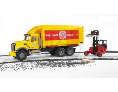 BRUDER 2819 - Nákladní auto MACK - Kontejner s vysokozdvižným vozíkem