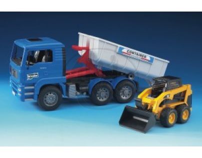 Nákladní auto MAN - kontejner+nakladač CAT Bruder 02745