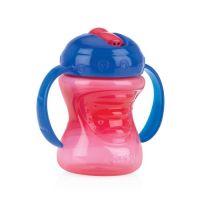 Nuby hrneček netekoucí s tvrdým náustkem s odnímatelným vnitřním brčkem 2v1 240 ml červeno modrá Nuby hrneček netekoucí s tvrdým náustkem s odnímatelným vnitřním brčkem 2v1 240 ml červeno modrá