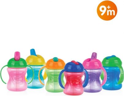 Nuby Hrnček netečúci s tvrdým náustkom 2v1 240 ml červenomodrý