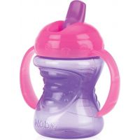 Nuby Hrnček netečúci s tvrdým náustkom s odnímateľným vnútorným slamkou 2v1 240ml Fialovo-ružová Nuby Hrnček netečúci s tvrdým náustkom s odnímateľným vnútorným slamkou 2v1 240ml Fialovo-ružová