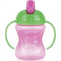 Nuby Hrnček netečúci s tvrdým náustkom s odnímateľným vnútorným slamkou 2v1 240ml Ružovo-zelená Nuby Hrnček netečúci s tvrdým náustkom s odnímateľným vnútorným slamkou 2v1 240ml Ružovo-zelená