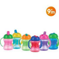 Nuby Hrneček netekoucí s tvrdým náustkem 2v1 240 ml zelenooranžový 2