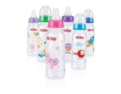 Nuby dojčenská lahvička 1 2 3 prietok zelená 240ml