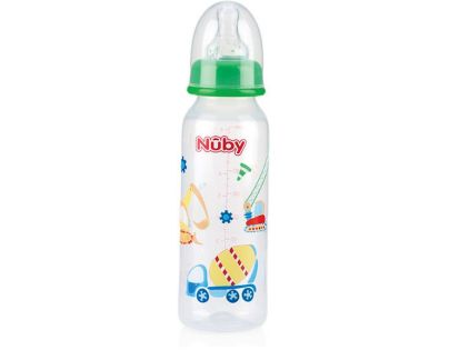 Nuby dojčenská lahvička 1 2 3 prietok zelená 240ml