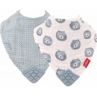Nuby Slintáčik mušelínový s hryzačkou 1ks, 3m+ modrý Nuby Nuby Slintáčik mušelínový s hryzačkou 1ks, 3m+ modrý Nuby
