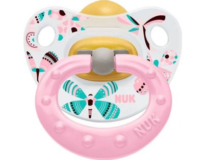 Nuk Dudlík Classic Happy Kids latex 6-18m - Růžový