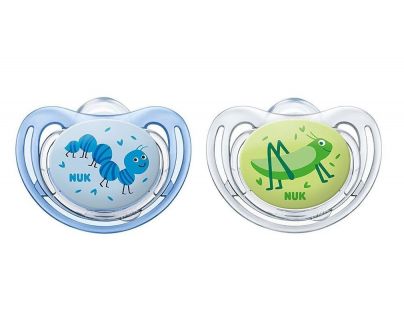 NUK Dudlík Freestyle SI, V1 0-6m, duo pack Box Modro-zelené