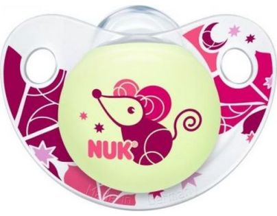 Nuk cumlík na spanie Trendline silikonový Day & Night růžová myš