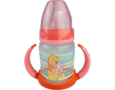 Červená NUK fľaša na učenie Disney silikón 150ml