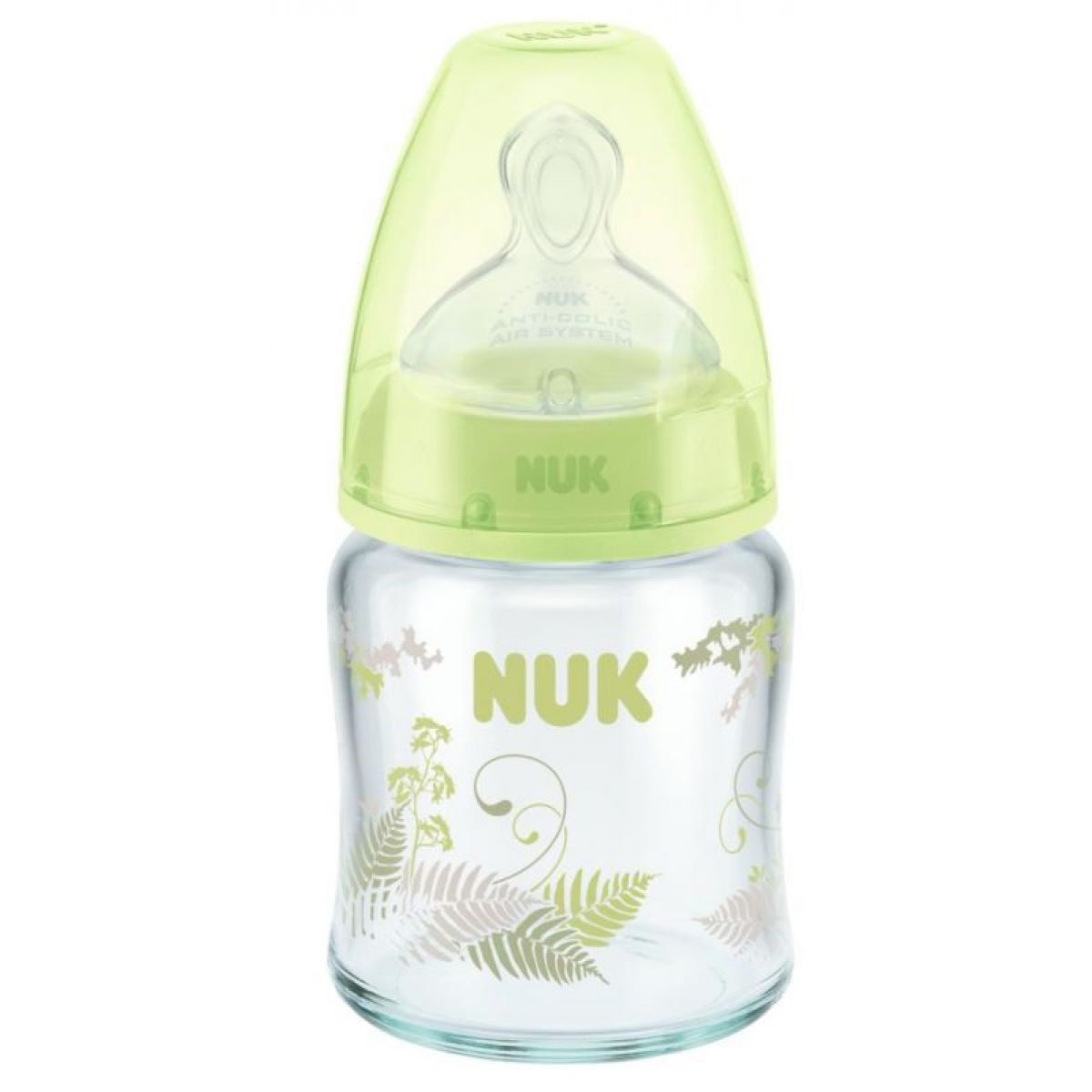 Nuk First Choice sklenená fľaša 120 ml zelená