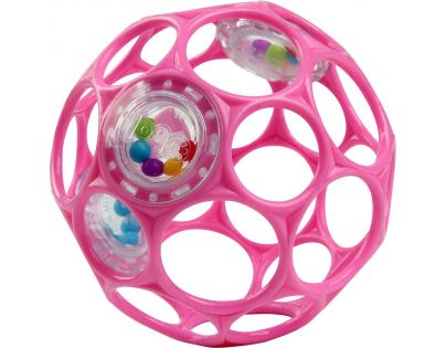Oball Loptička Oball Rattle 10 cm ružová