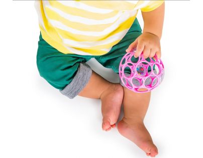 Oball Loptička Oball Rattle 10 cm ružová