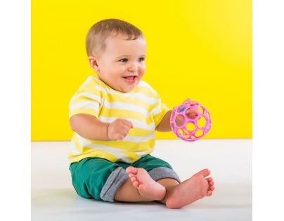 Oball Loptička Oball Rattle 10 cm ružová