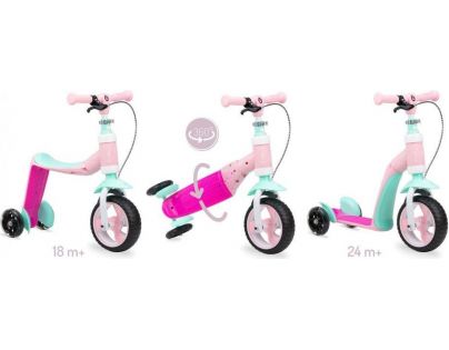 MoMi Elios Odrážadlo a kolobežka 2 v 1 ružová
