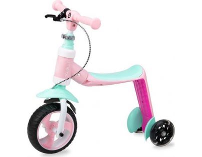 MoMi Elios Odrážadlo a kolobežka 2 v 1 ružová