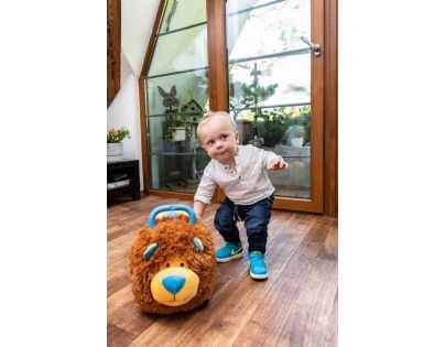 Odrážadlo Funny Wheels Rider Ride-On levíček 50 cm plyšový modrý