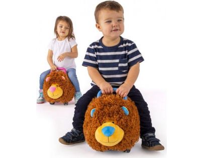 Odrážadlo Funny Wheels Rider Ride-On levíček 50 cm plyšový ružový