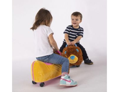 Odrážadlo Funny Wheels Rider Ride-On levíček 50 cm plyšový ružový