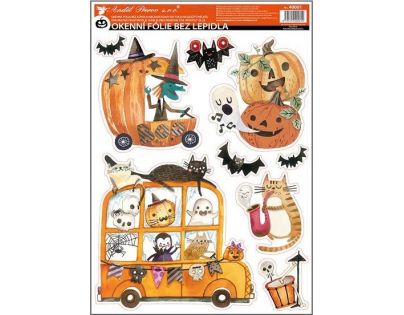 Anděl Okenná fólia Halloween s glitrom 29 x 41 cm č. 2
