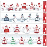 Okenné fólie pruh Snehuliaci 64 x 15 cm